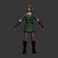 3D Model Elf Character In Green Outfit With Brown Belt Long Gloves And Boots