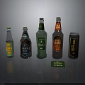 Assorted Colorful Beer Bottles And Can With Different Labels On Display Table