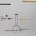 Modern Chandeliers With Circular Shapes And Metal Frames For Interior Decor 3d model