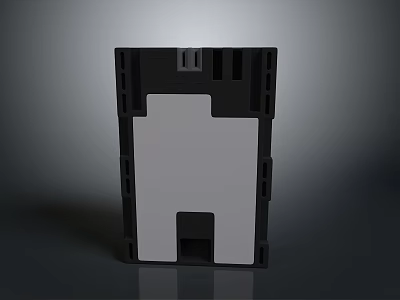 Modern Black Frame Computer Case With White Panel And Multiple Slots Design 3d model