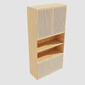 Light Wood Bookcase With Mesh Door Cabinets And Open Shelves Design