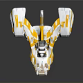 Futuristic Aerospace Vehicle With Transparent Cockpit And Gold And Silver Metallic Parts For Cosmic Exploration