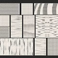 White Decorative Wall Panels With Various Perforated Grid Hole Patterns 3d model
