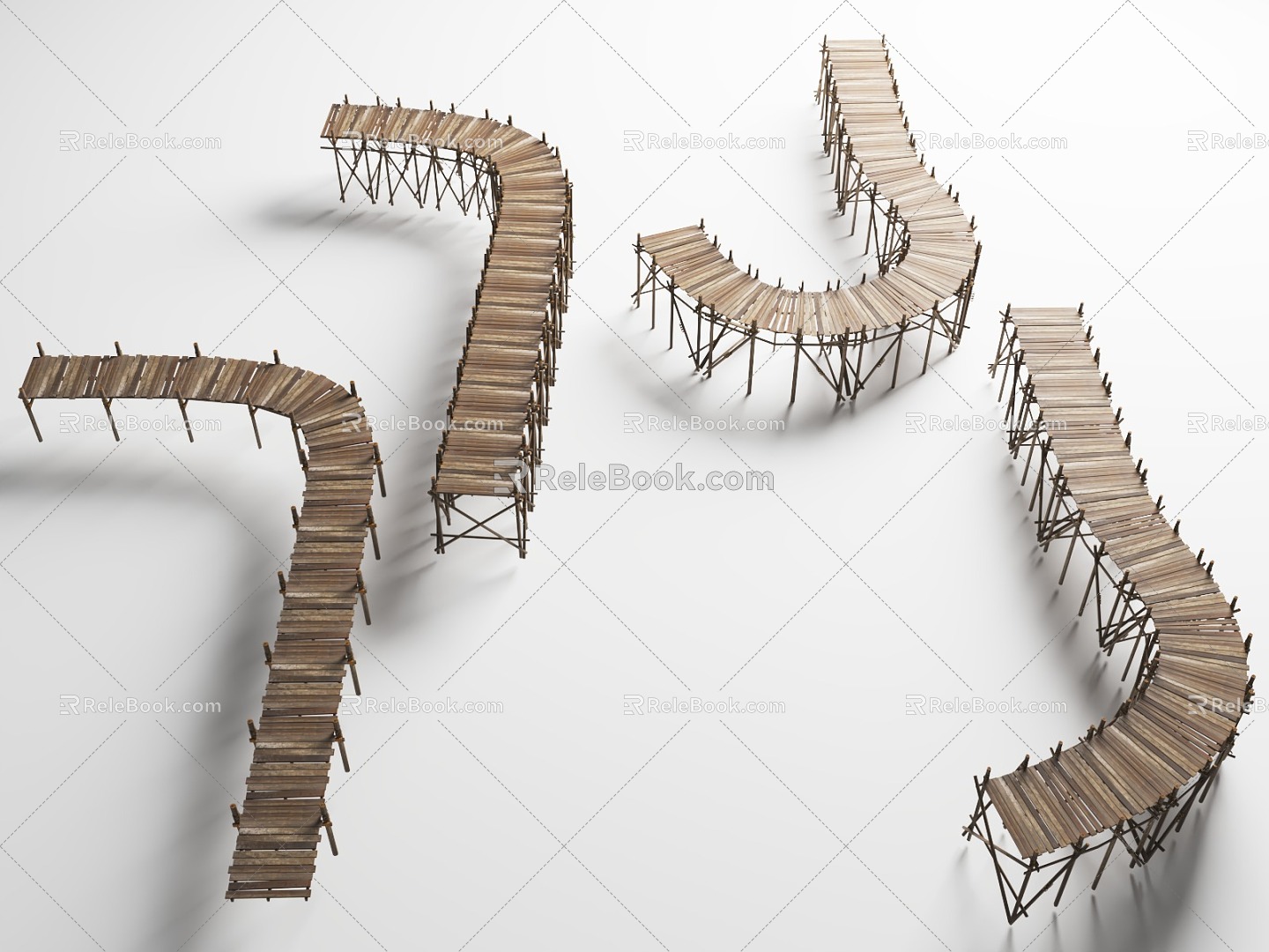 Chinese Wharf Ancient Wharf Wooden Wharf Chinese Traditional Wharf Trestle Wharf Ferry 3d model