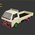 White Small Truck With Open Bed Cab And Roof Rack Design