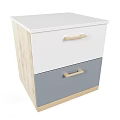Modern Two Tone Nightstand With Two Drawers And Natural Wooden Frame Design