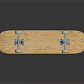 Wooden Skateboard With White Wheels And Metal Trucks On Black Background With Reflection