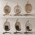 Wicker Hanging Chairs With Comfortable Cushions And Various Designs For Indoor Use