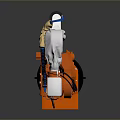 Orange Robotic Arm With White Components And Black Base Structure Design