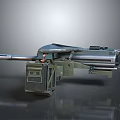 Browning Machine Gun Browning Gatling White Machine Gun Machine Gun Bullet Military 3d model