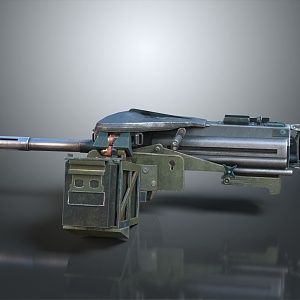 Browning Machine Gun Browning Gatling White Machine Gun Machine Gun Bullet Military 3d model