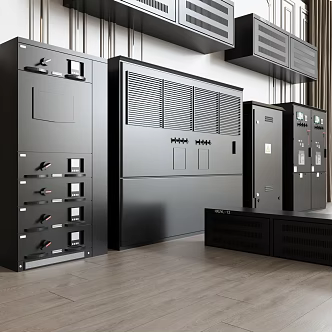 Industrial equipment machine room electric box electric cabinet power distribution room 3d model