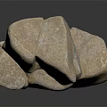 Natural Stone Material with Distinctive Surface Texture and Smooth Finish on Black Background 3d model