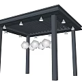 Modern Outdoor Garden Pavilion Design With Four Posts And Sloped Roof