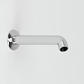 Sleek Modern Wall Mounted Stainless Steel Faucet With Long Spout And Single Handle Design
