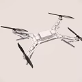 High Performance Drone With Four Black Propellers And Metal Body Structure