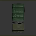 Military Green Off Road Truck With Canvas Cover And Roof Warning Lights