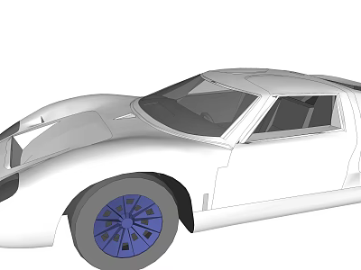 Sleek White Sports Car With Blue Rims And Aerodynamic Body Design 3d model