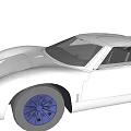 Sleek White Sports Car With Blue Rims And Aerodynamic Body Design