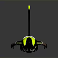 Anime Style 3D Character Model With Cat Ear Hat And Black Yellow Outfit