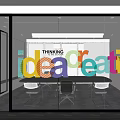 Creative Meeting Room Wall Decor With Colorful Idea Thinking Letters 3d model