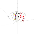 Playing Cards With Ace King And Six Of Different Suits Displayed