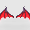 Game and Movie Character Featuring Red Purple Demonic Style Wings Design
