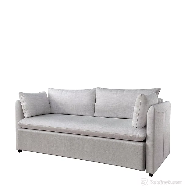 Modern Gray Fabric Sofa With Soft Cushions Sleek Armrests And Clean Lines 3d model 