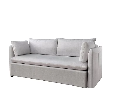 Modern Gray Fabric Sofa With Soft Cushions Sleek Armrests And Clean Lines 3d model