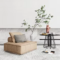 Modern Single Sofa Casual Chair Casual Single Sofa Side Table 3d model