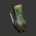 Colorful Patterned Ceramic Vase With Handle For Home Decor Furniture
