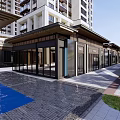 Modern High Rise Residential Buildings With Glass Curtain Walls And Green Surroundings
