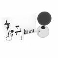 Black Modern Bathroom Kitchen Faucets Shower System with Control Knobs and Fixtures