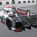Audi White And Black Race Car With Number 1 And Mobil Sponsor Logos