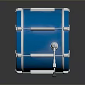 Blue Shiny Drum With Metal Hardware And White Drumhead On Stand