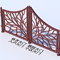 Wrought Iron Gate Courtyard Gate Entrance Gate Community Gate 3d model