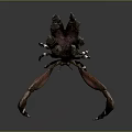 Detailed Reddish Brown Crab 3D Model with Large Claws White Stripes and Spiked Head