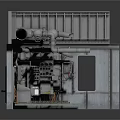 Industrial Style Metal Structure With Pipes Control Panel And Grated Floor 3d model