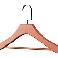 Orange Brown Flocked Hangers With Wooden Accent Curved Shoulders And Metal Hooks For Adult Clothing