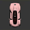 Futuristic Pink Sports Car Featuring Sleek Aerodynamic Body And Black Wheels