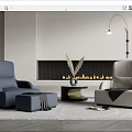 Modern Leisure Sofa Combination Single Sofa Corner Combination 3d model