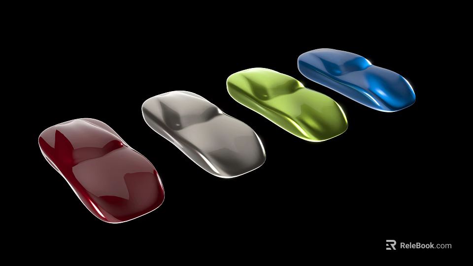 Colorful Wireless Computer Mice with Red Silver Green Blue Finishes 3d model 
