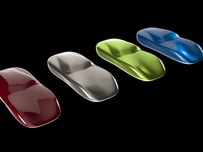 Colorful Wireless Computer Mice with Red Silver Green Blue Finishes 3d model