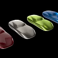 Colorful Wireless Computer Mice with Red Silver Green Blue Finishes