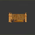 Ancient Egyptian Interior Scenery Featuring Sarcophagus Columns Murals Statues And Decorated Walls