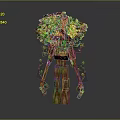 Mythical Tree Creature With Trunk Body Branch Arms And Leafy Canopy Top