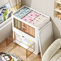 Modern White Storage Cabinet With Transparent Drawers For Organizing Items In Bright Room
