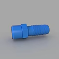 Blue 3D Printed Hexagonal Threaded Mechanical Part With Cylindrical Structure 3d model