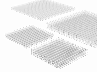 Transparent Corrugated Polycarbonate Sheets For Roofing And Covering 3d model