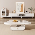 Cream wind TV cabinet coffee table combination 3d model